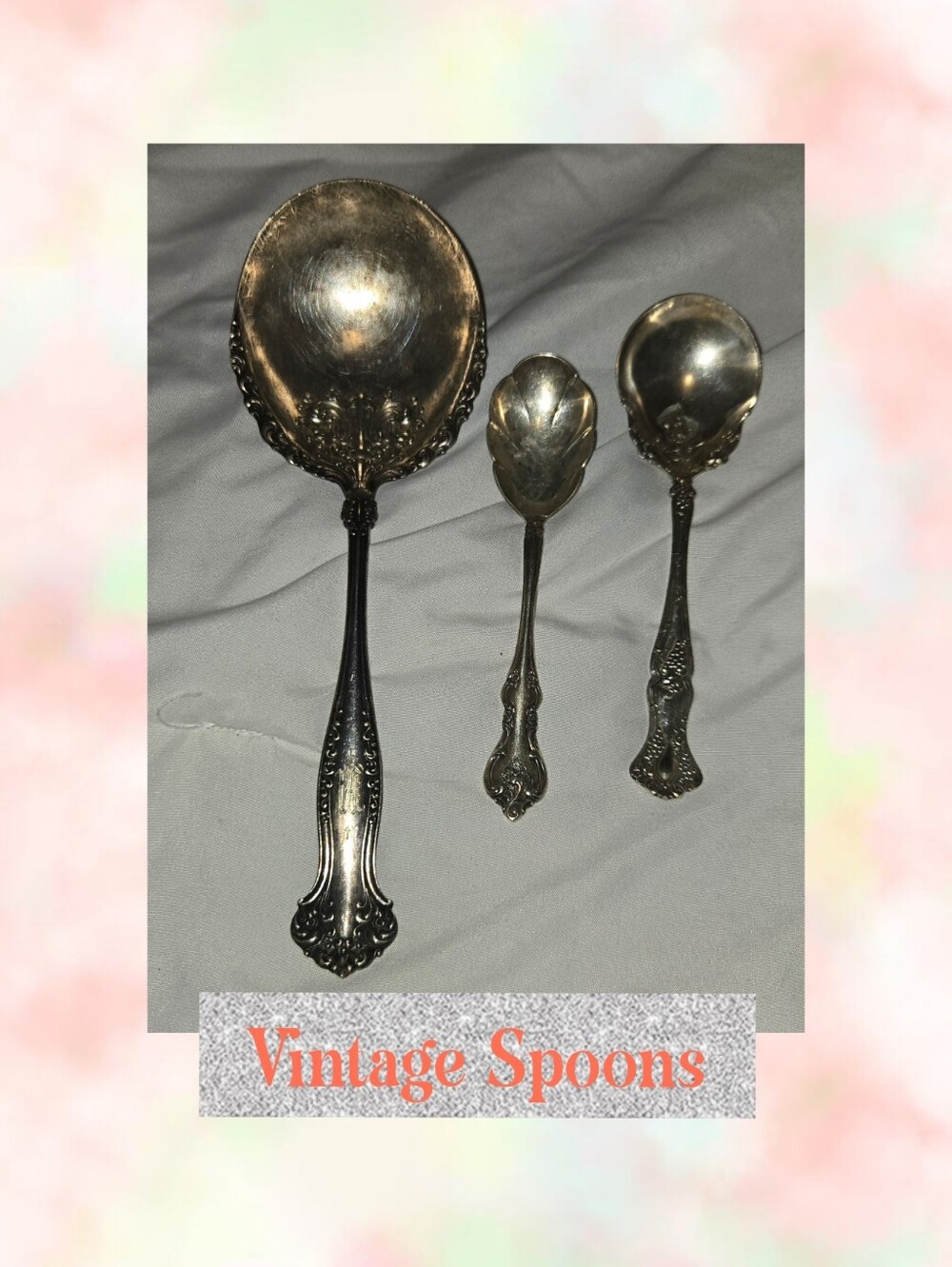 Vintage-Style Silver Serving Spoons - Elegant Silver Tone